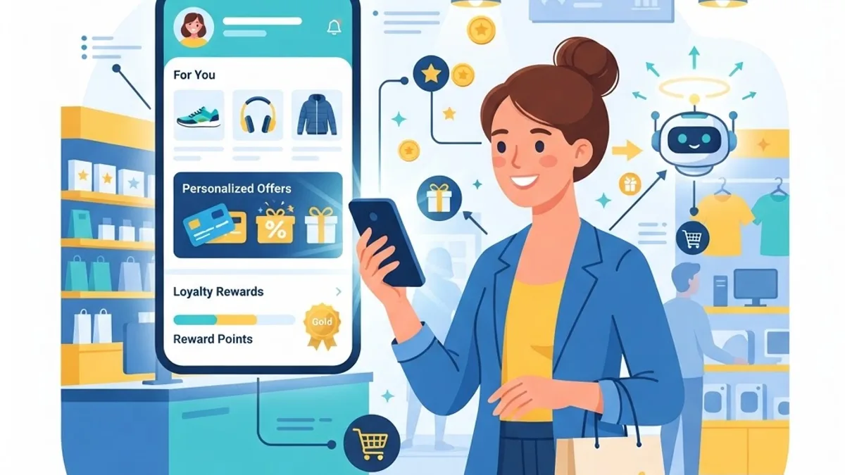 AI-powered customer personalization on a mobile shopping app