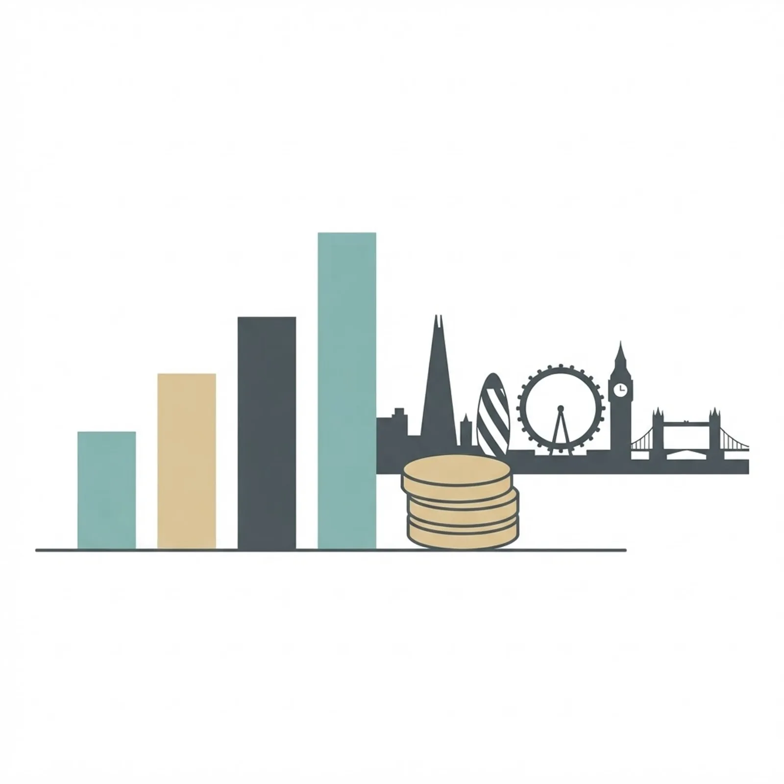 Abstract chart illustrating London software engineer salary benchmarks