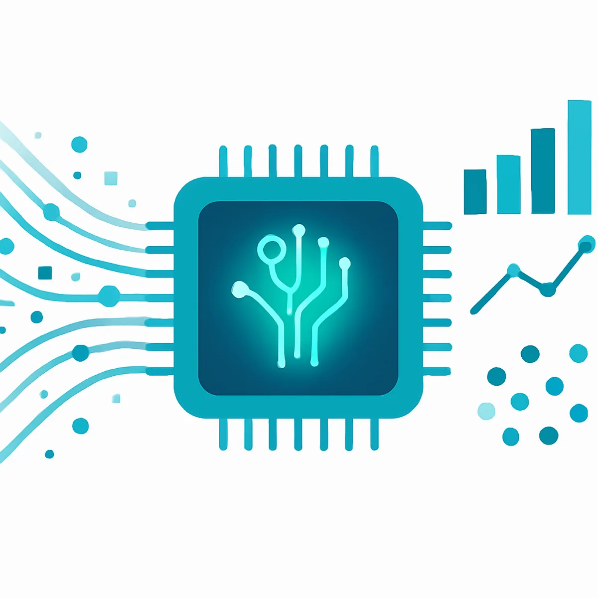 Machine learning data and algorithms illustration