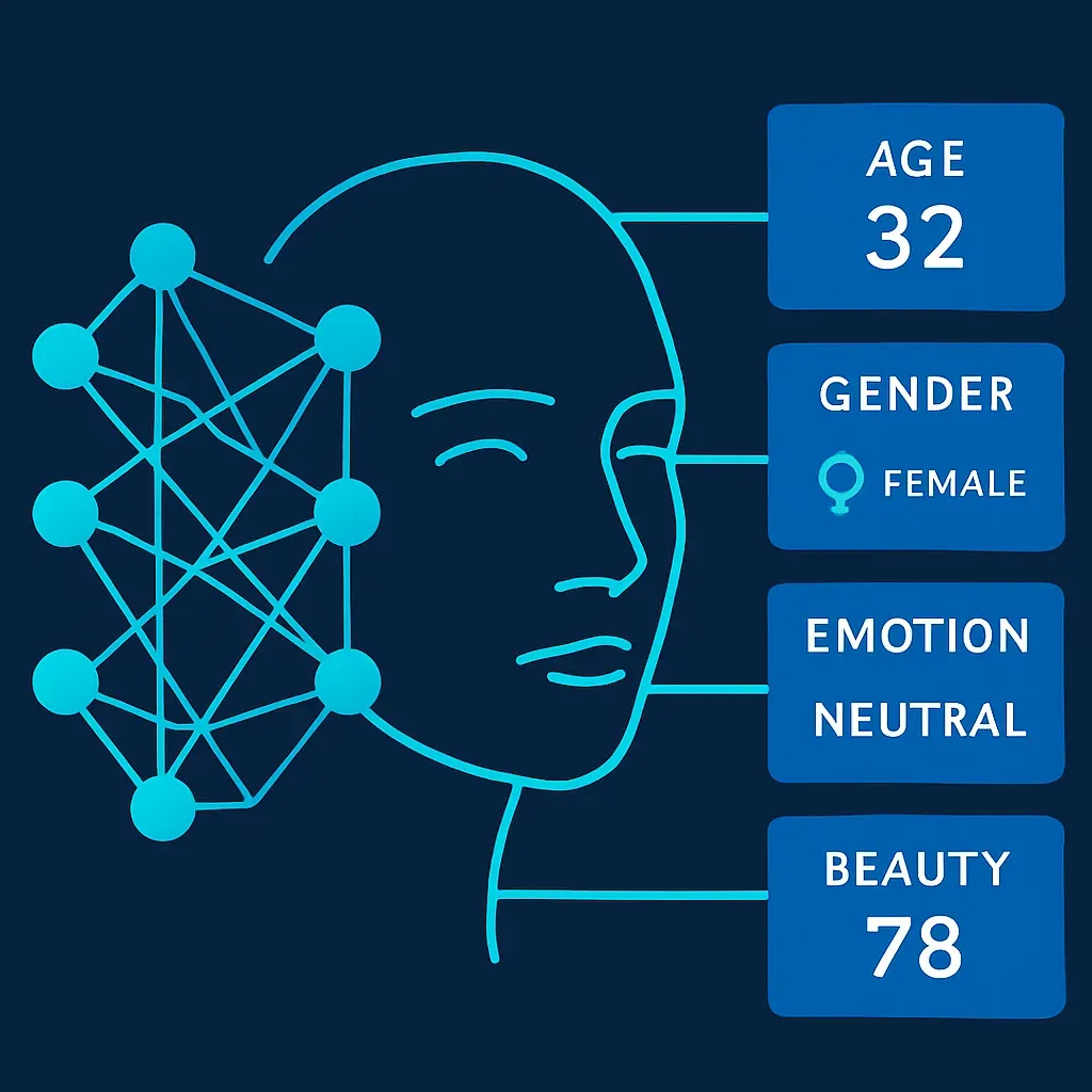 Neural network scoring human facial features