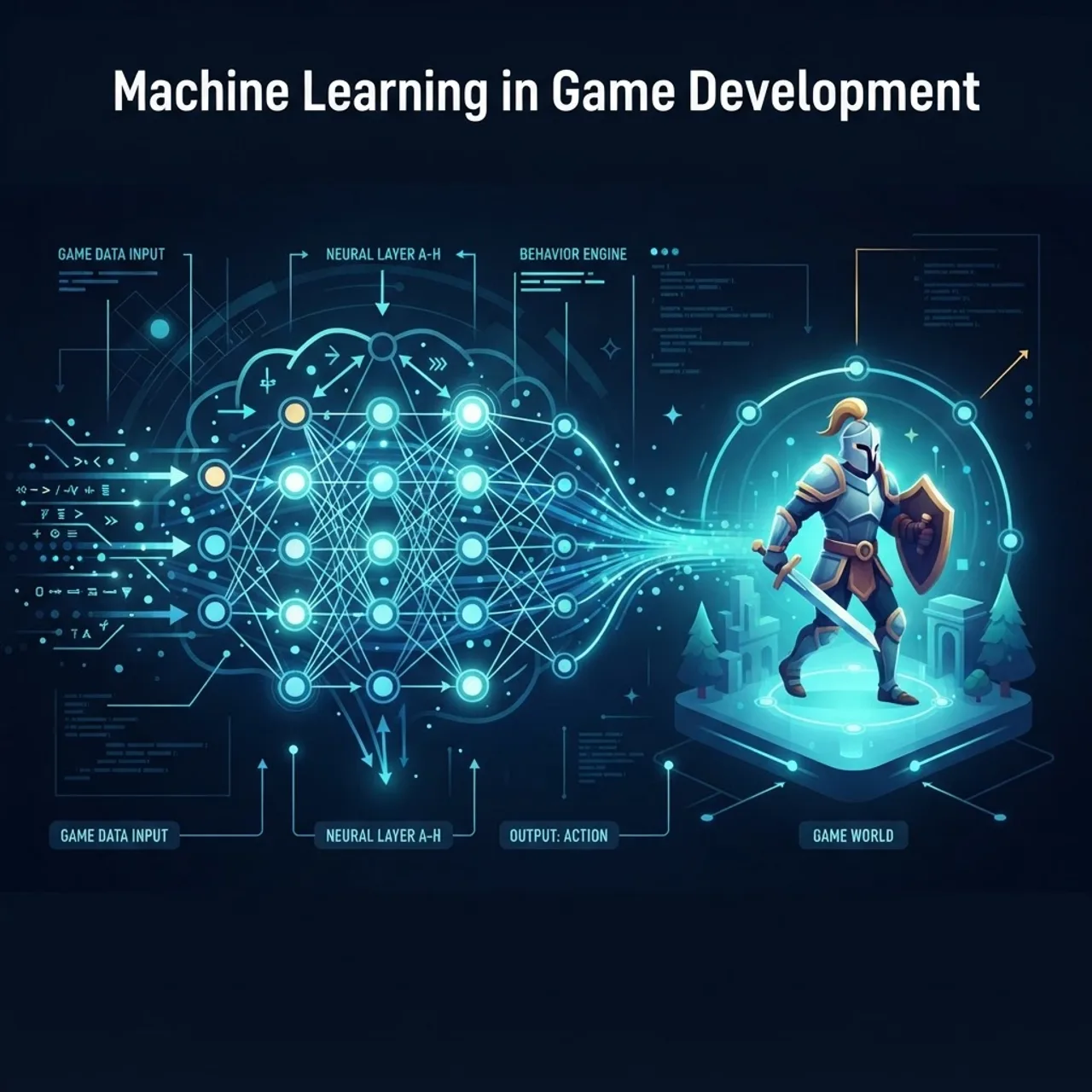 Neural network learning game character behavior