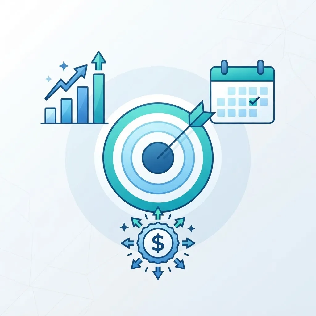 Marketing goals and KPI checklist with target
