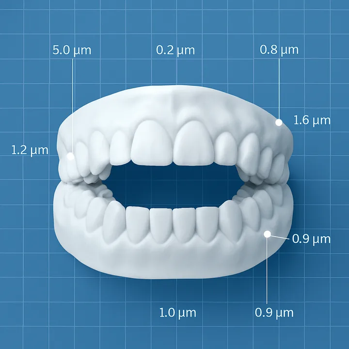 High-precision dental scan accuracy visualization