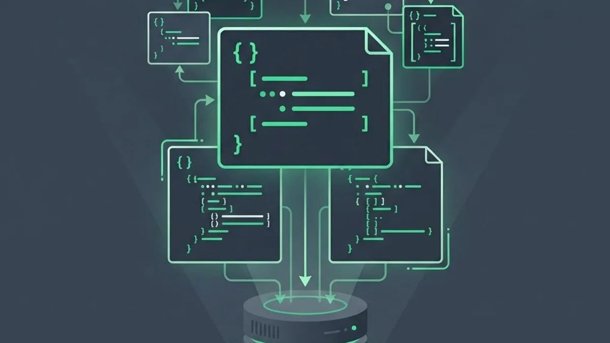 Illustration of nested document blocks stored in a NoSQL database