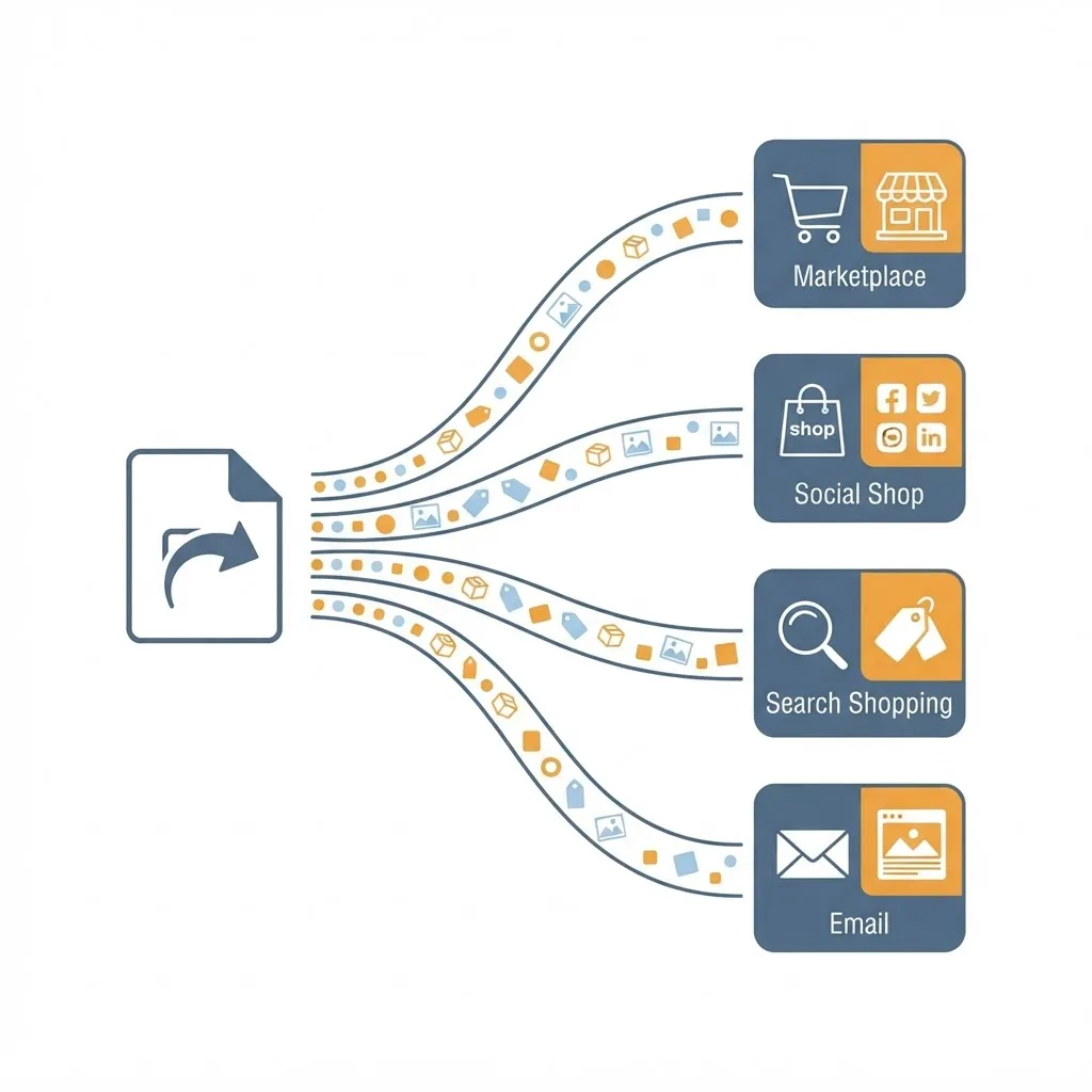Multichannel product feed syndication streams