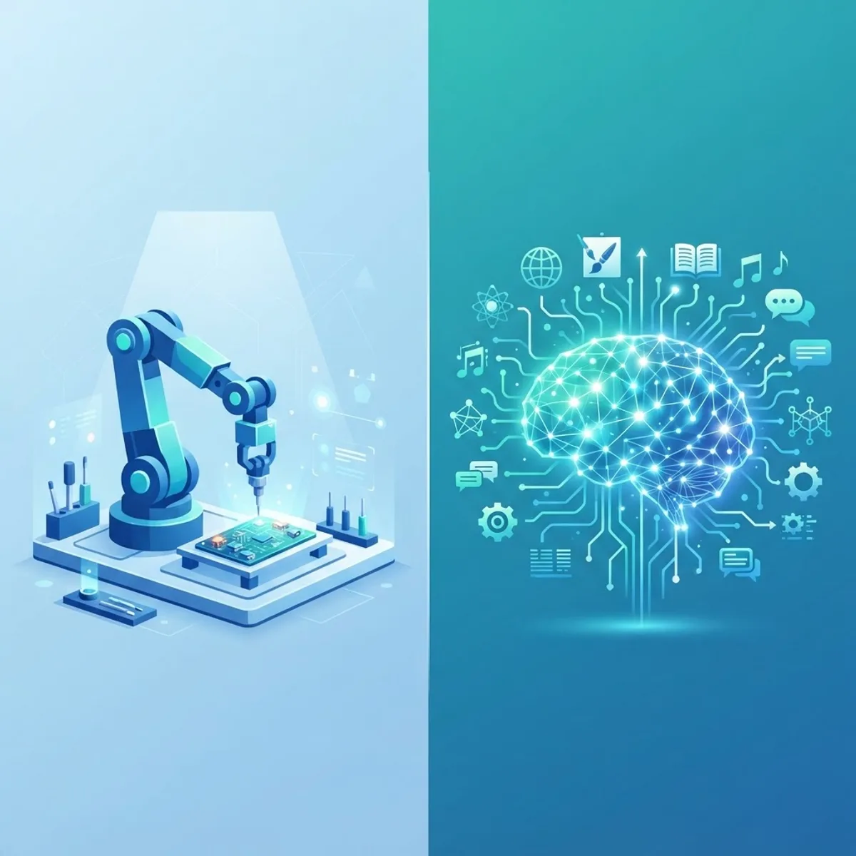 Comparison of narrow AI versus general AI