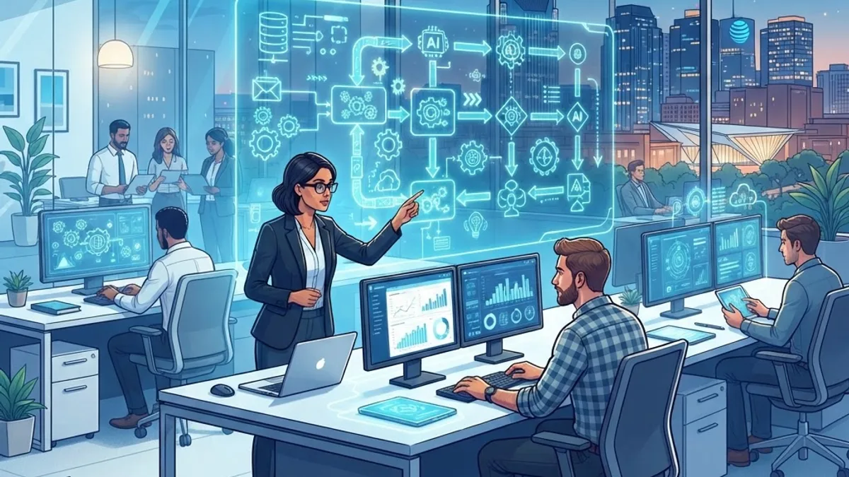AI business automation in a modern Nashville office
