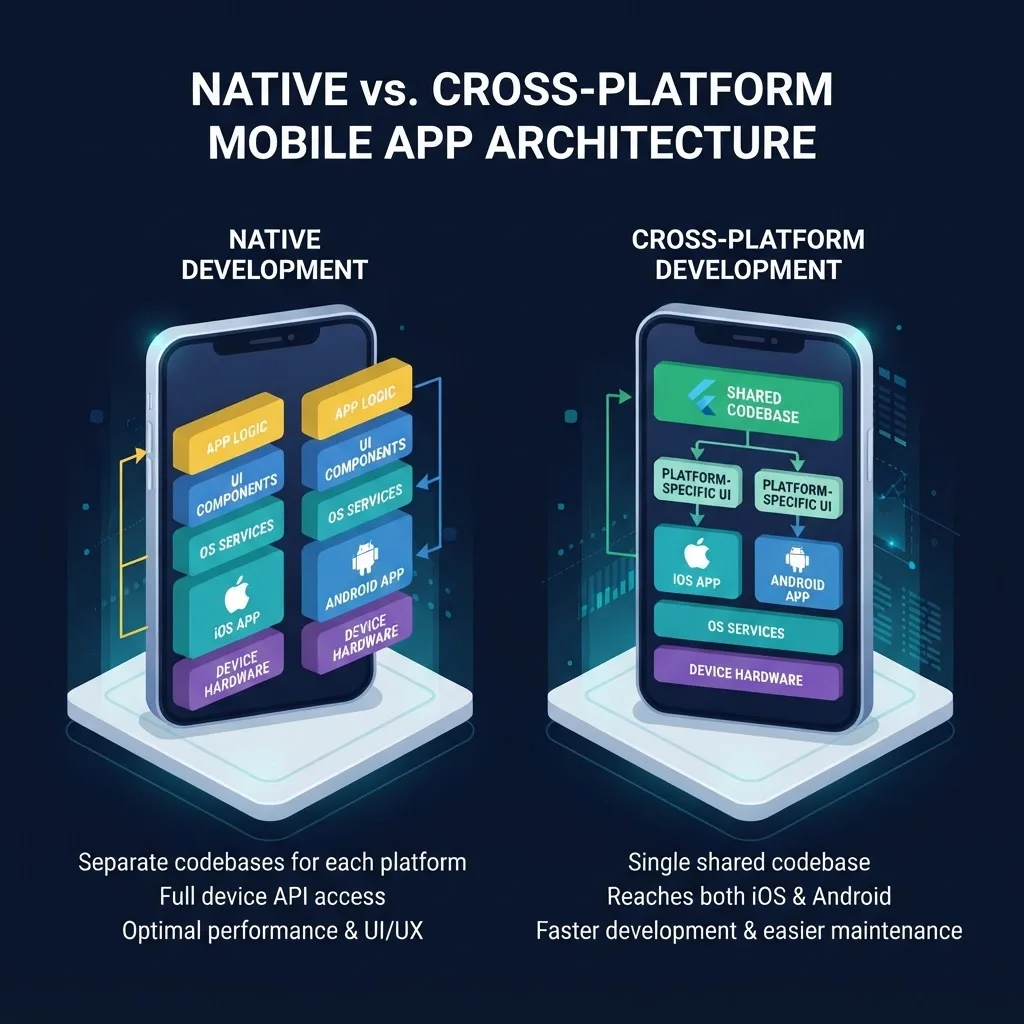 Native versus cross platform mobile app architecture comparison