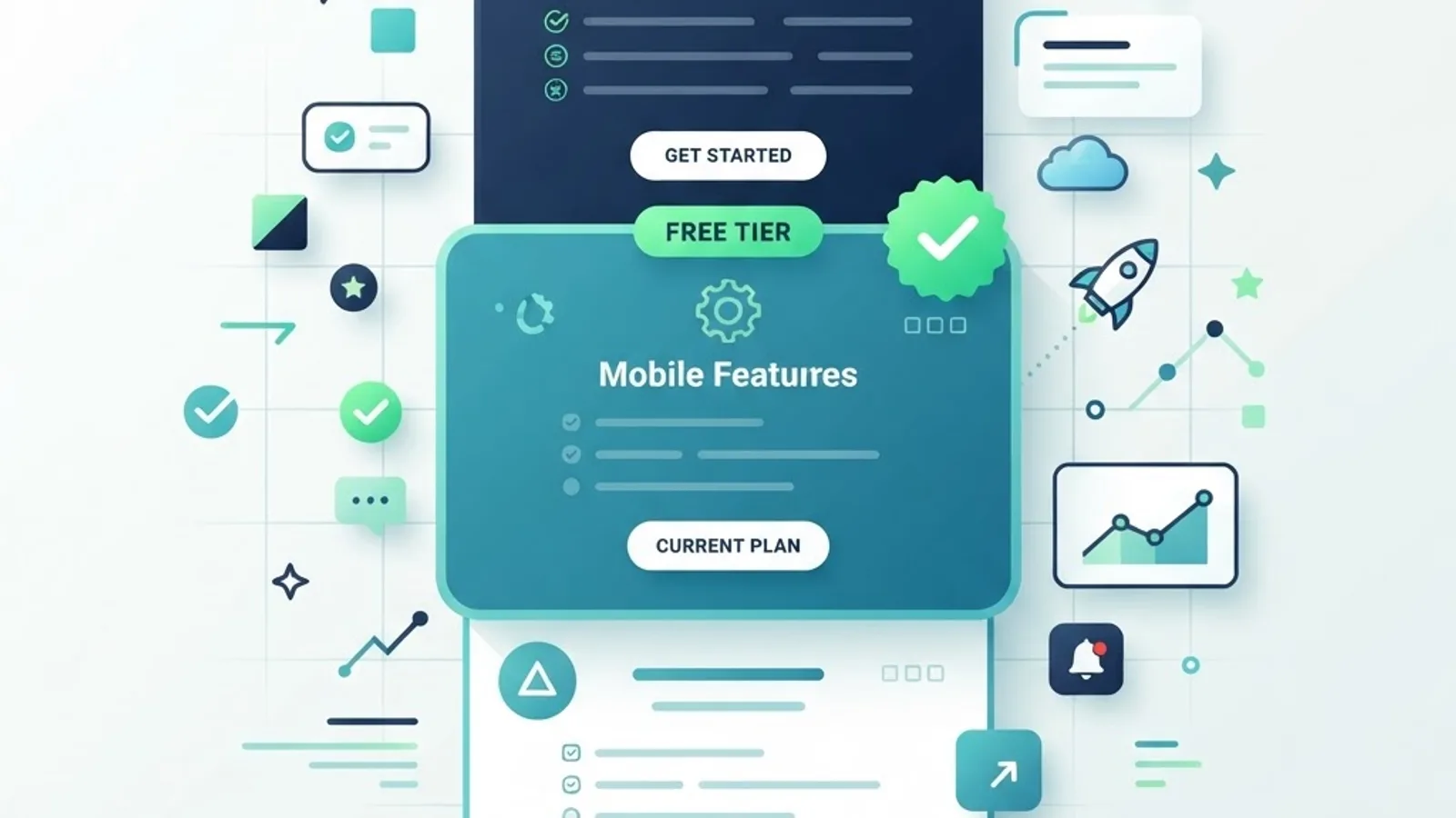 Official free tier app options presented as pricing cards with a verified free plan