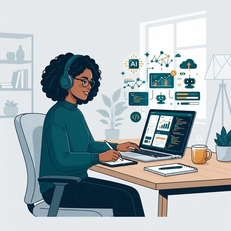 Online AI learning student experience at home