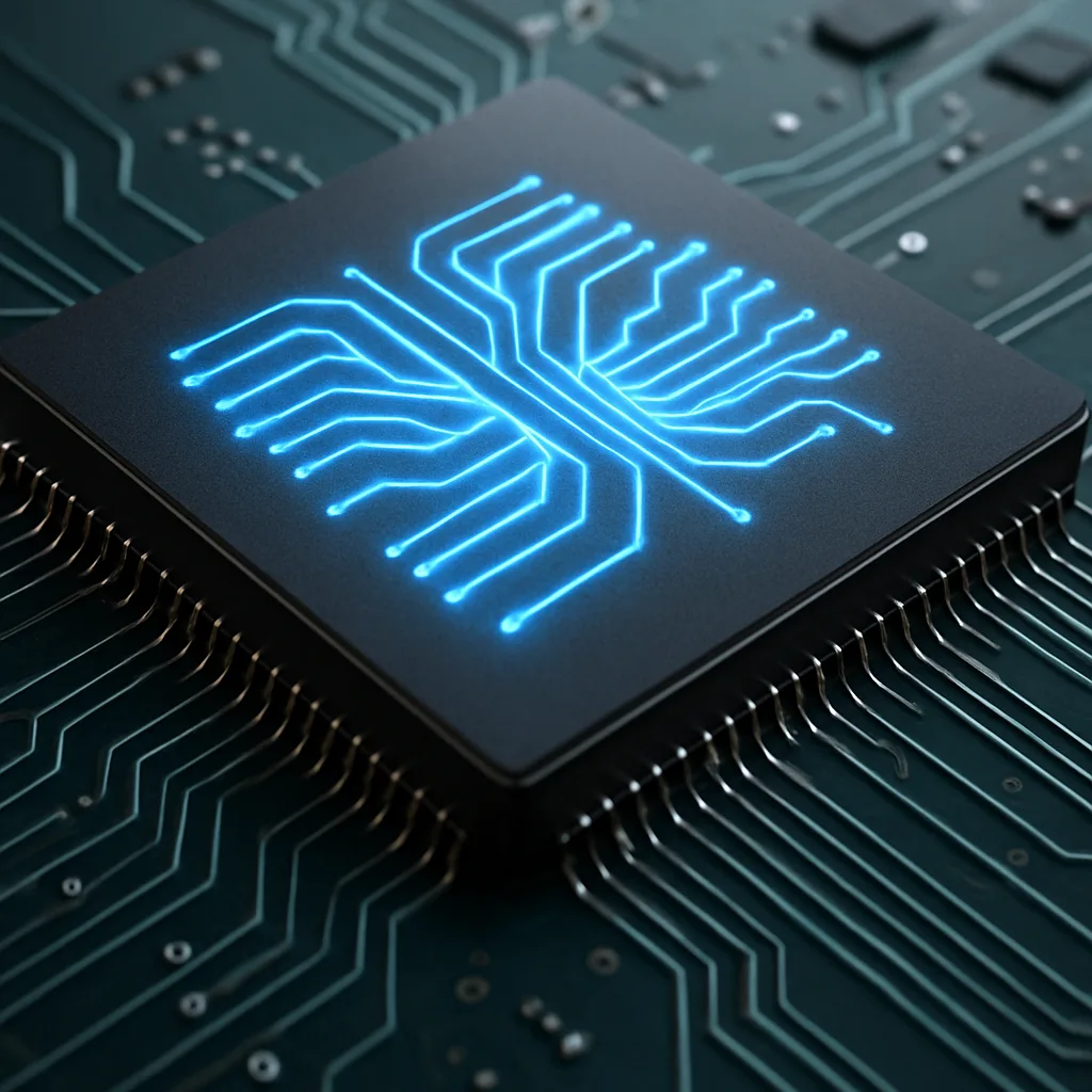 Photonic computing chip with glowing optical waveguides