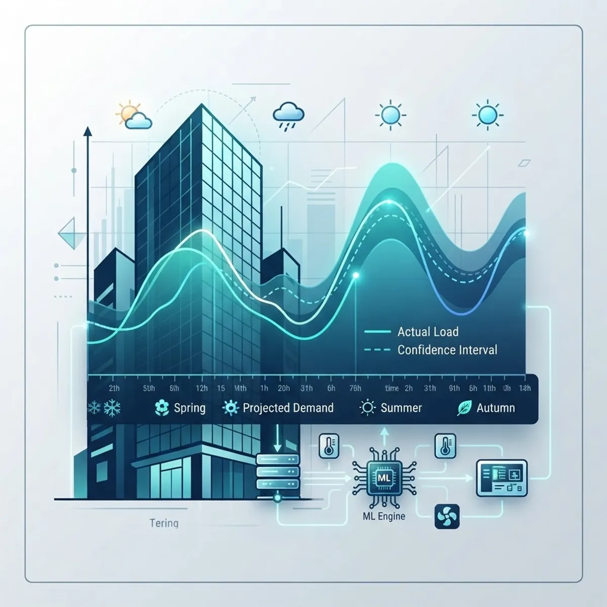 Predictive load forecasting chart for HVAC systems using machine learning