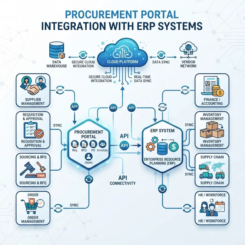 Procurement portal integration with ERP systems