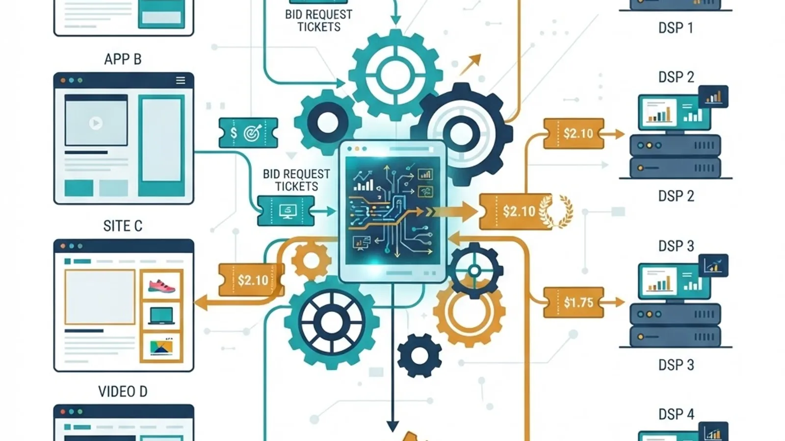 Programmatic advertising real time bidding driven by machine learning