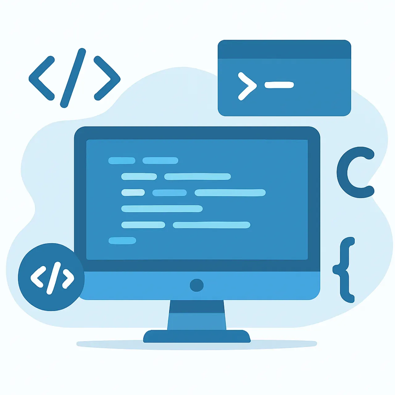 Overview illustration of popular programming languages