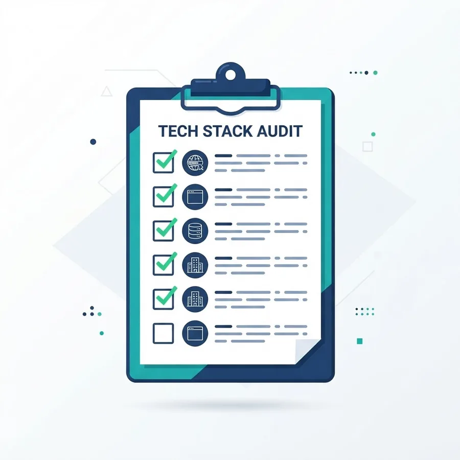 Tech stack audit checklist with check marks
