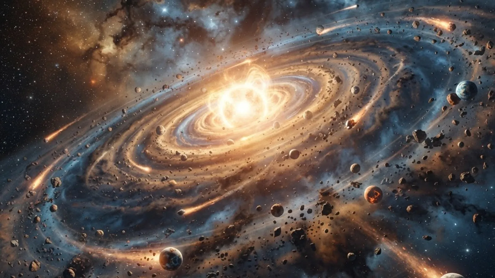 Protoplanetary disk with forming planetesimals around a young star