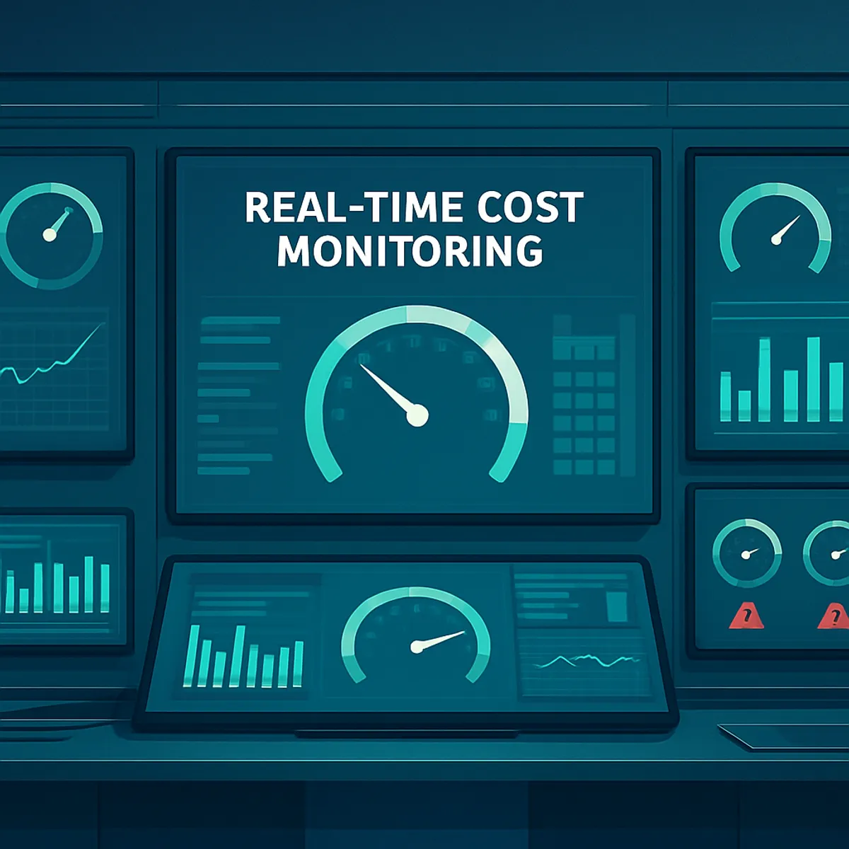 Real-time cost monitoring platform with live gauges