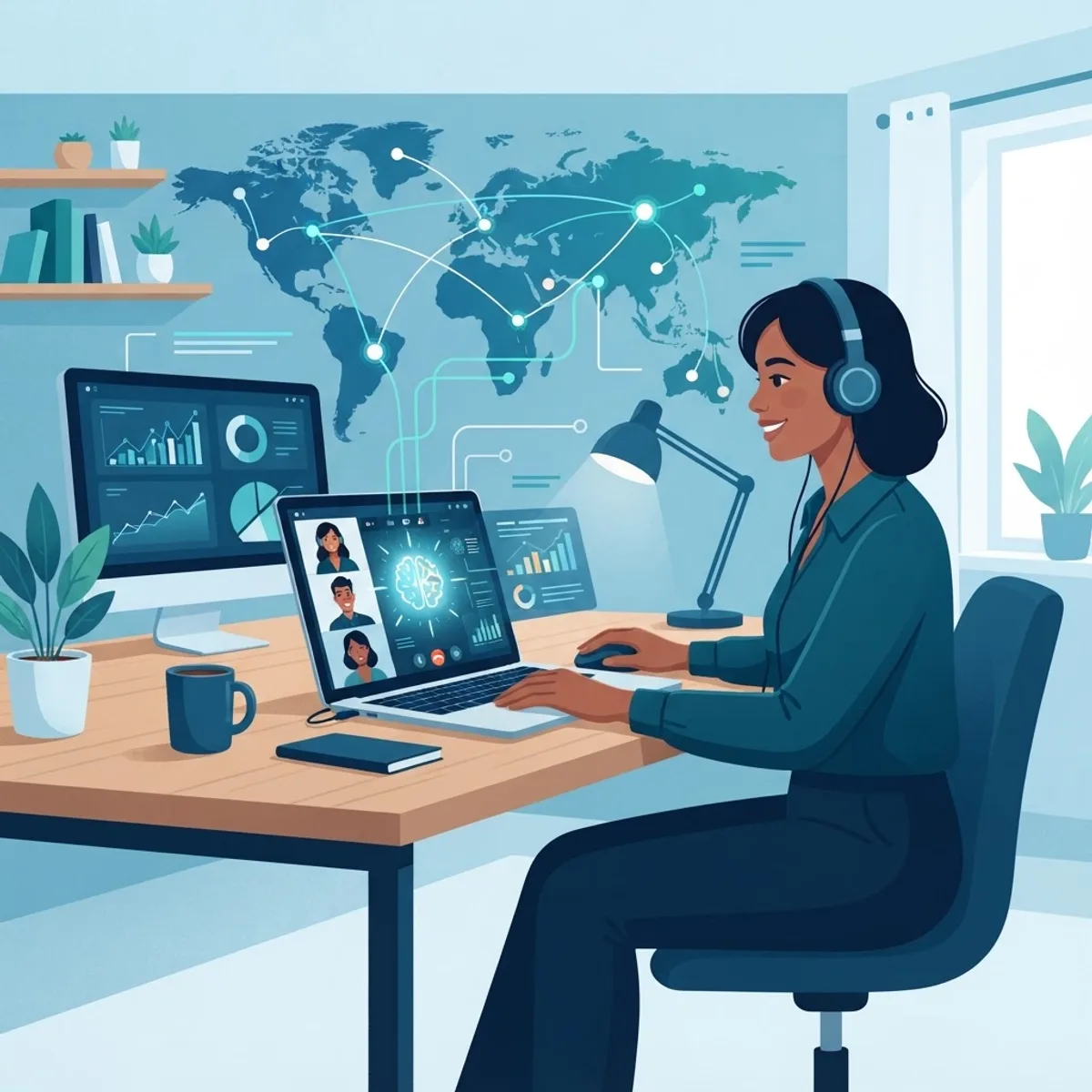 Remote AI sales jobs illustration