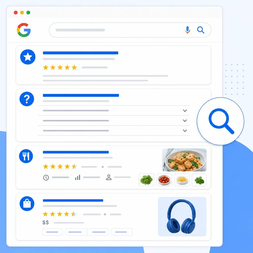 Rich snippets displayed in Google search results