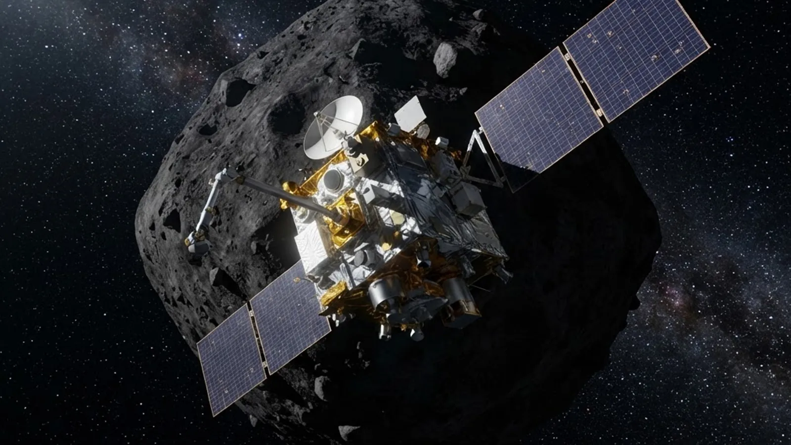 Robotic sample return spacecraft near a small planetesimal