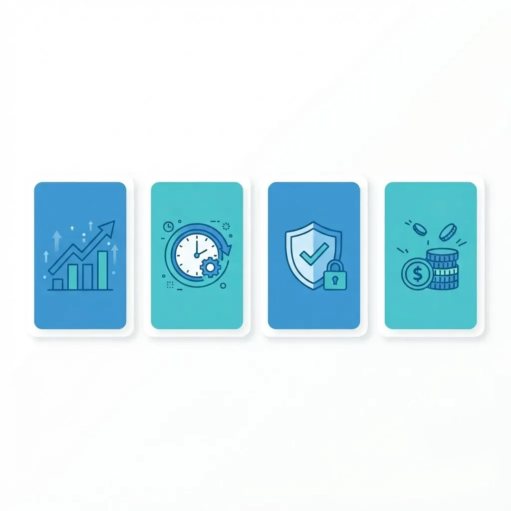 RPA business benefits and ROI infographic
