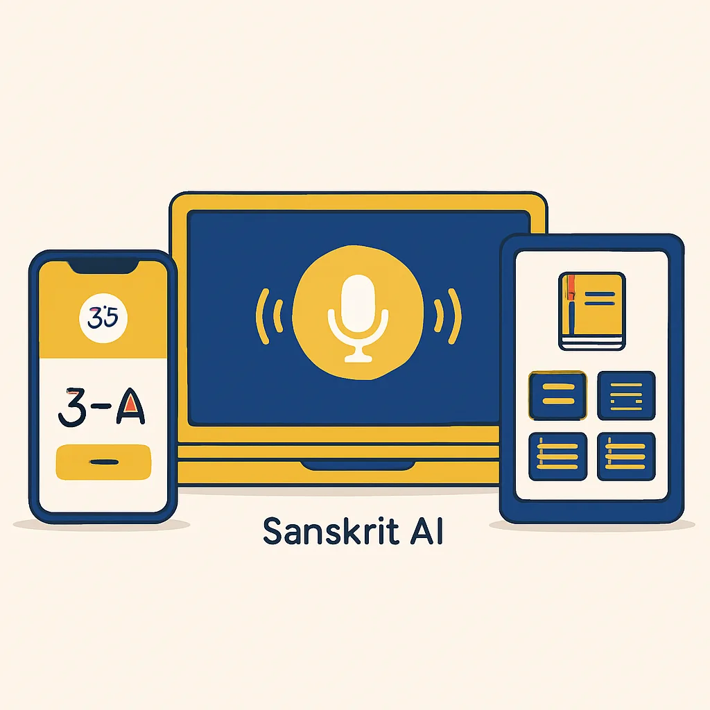 Real-world applications of Sanskrit AI illustration