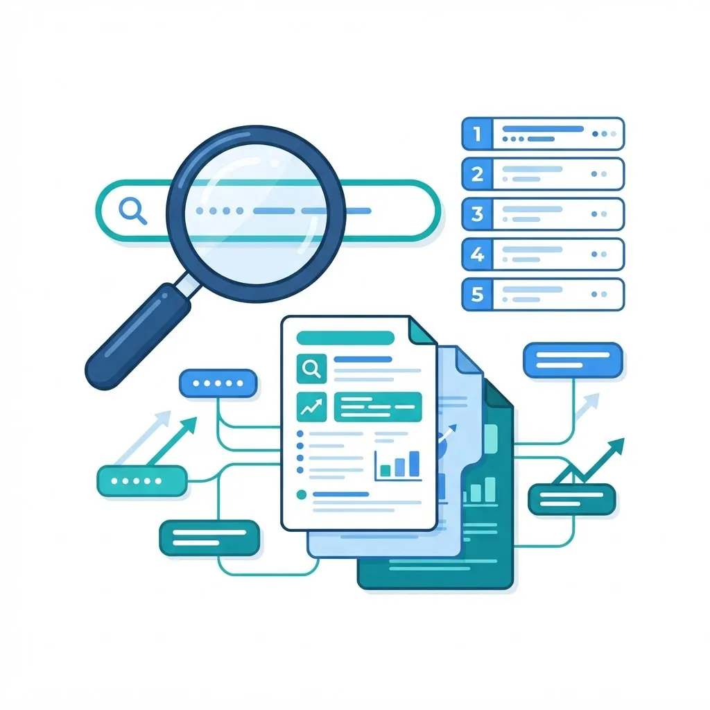 SEO and content marketing strategy illustration