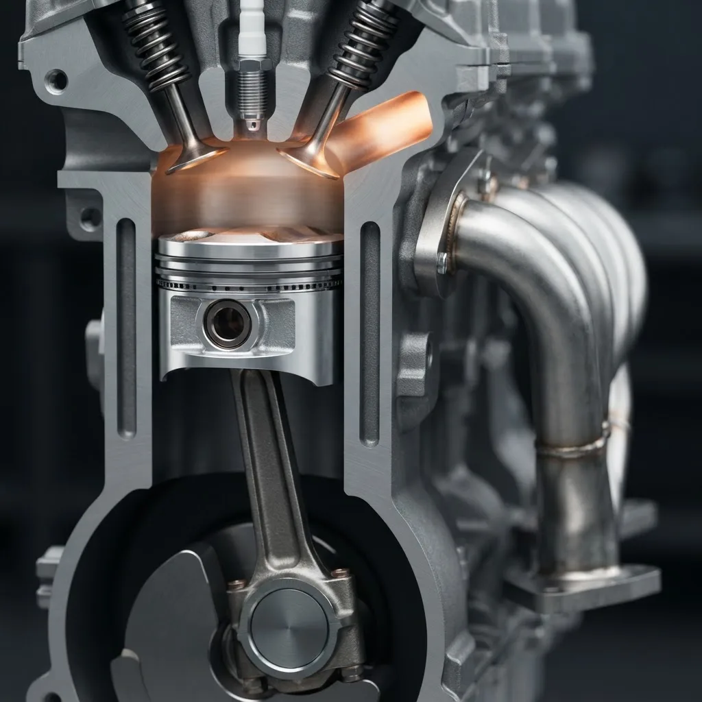 High compression Skyactiv-G piston and 4-2-1 exhaust manifold