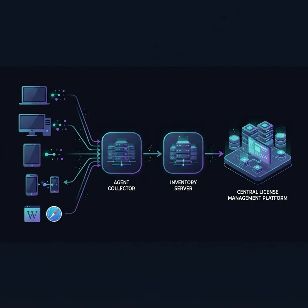 Snow License Manager metering workflow diagram