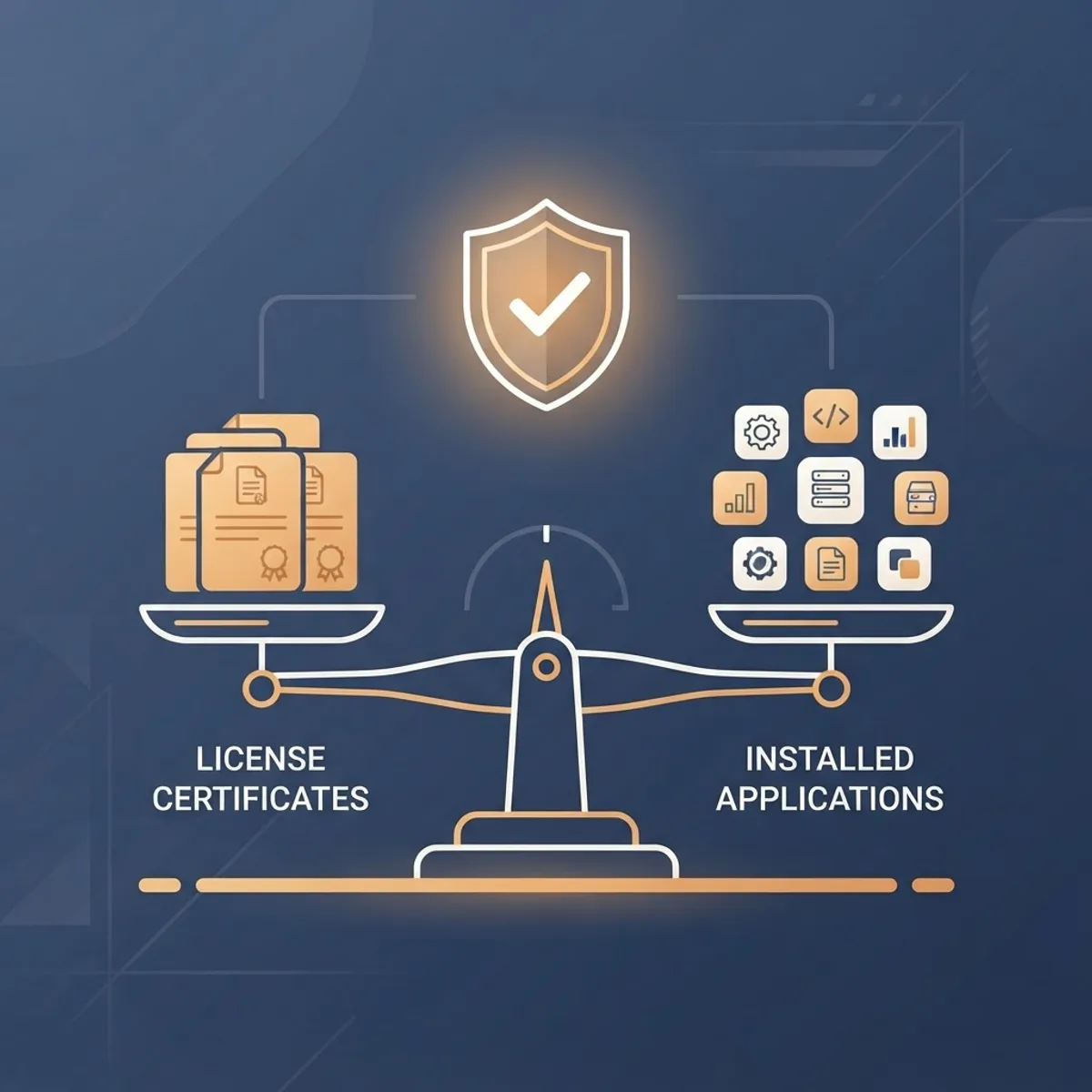 Software asset management license compliance concept