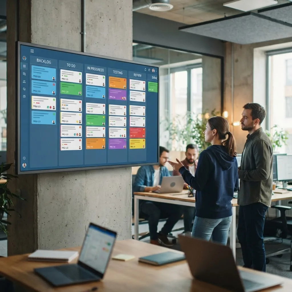 Agiles Sprint Board fuer die Umsetzung beim Software entwickeln