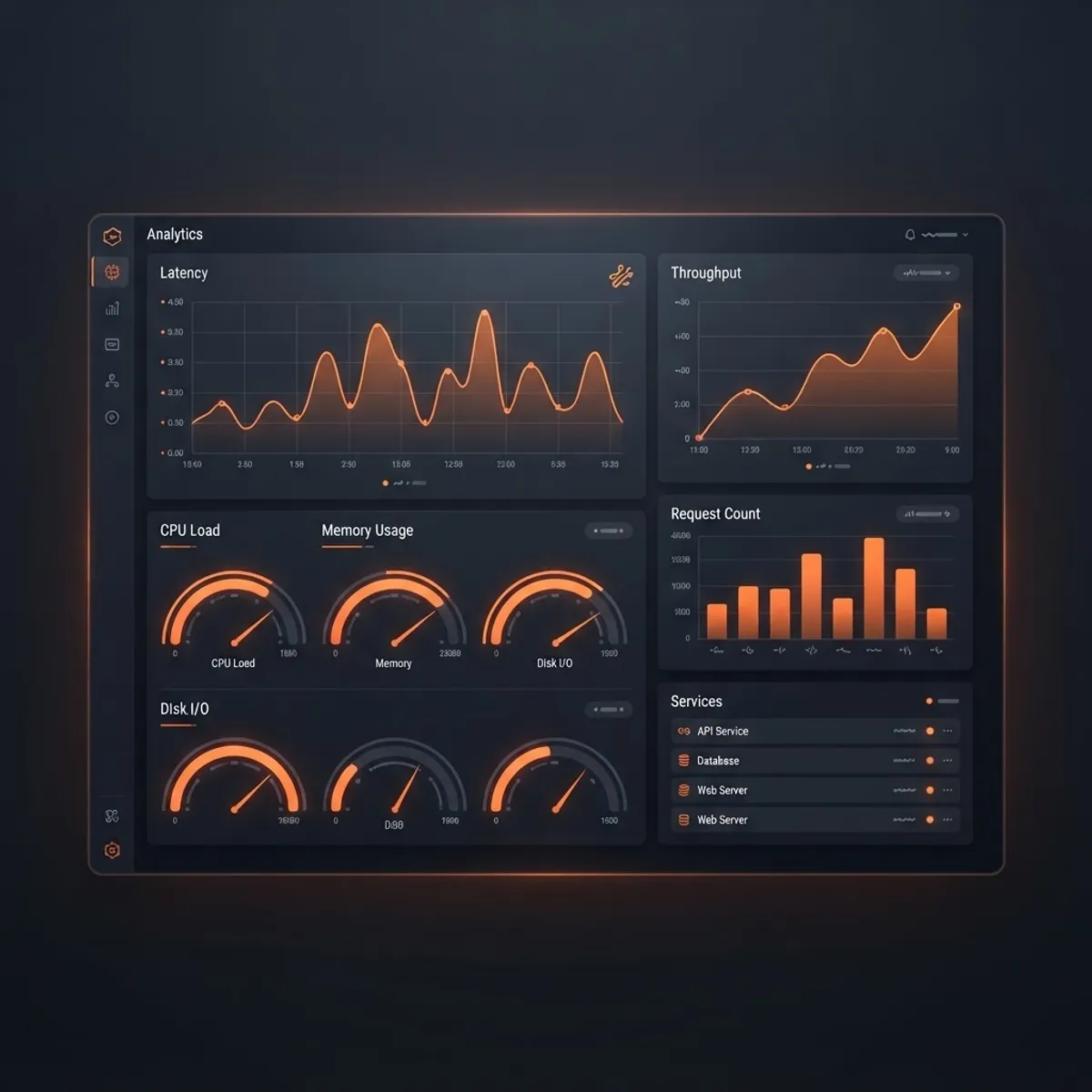 Latency and throughput monitoring charts for a WAF deployment