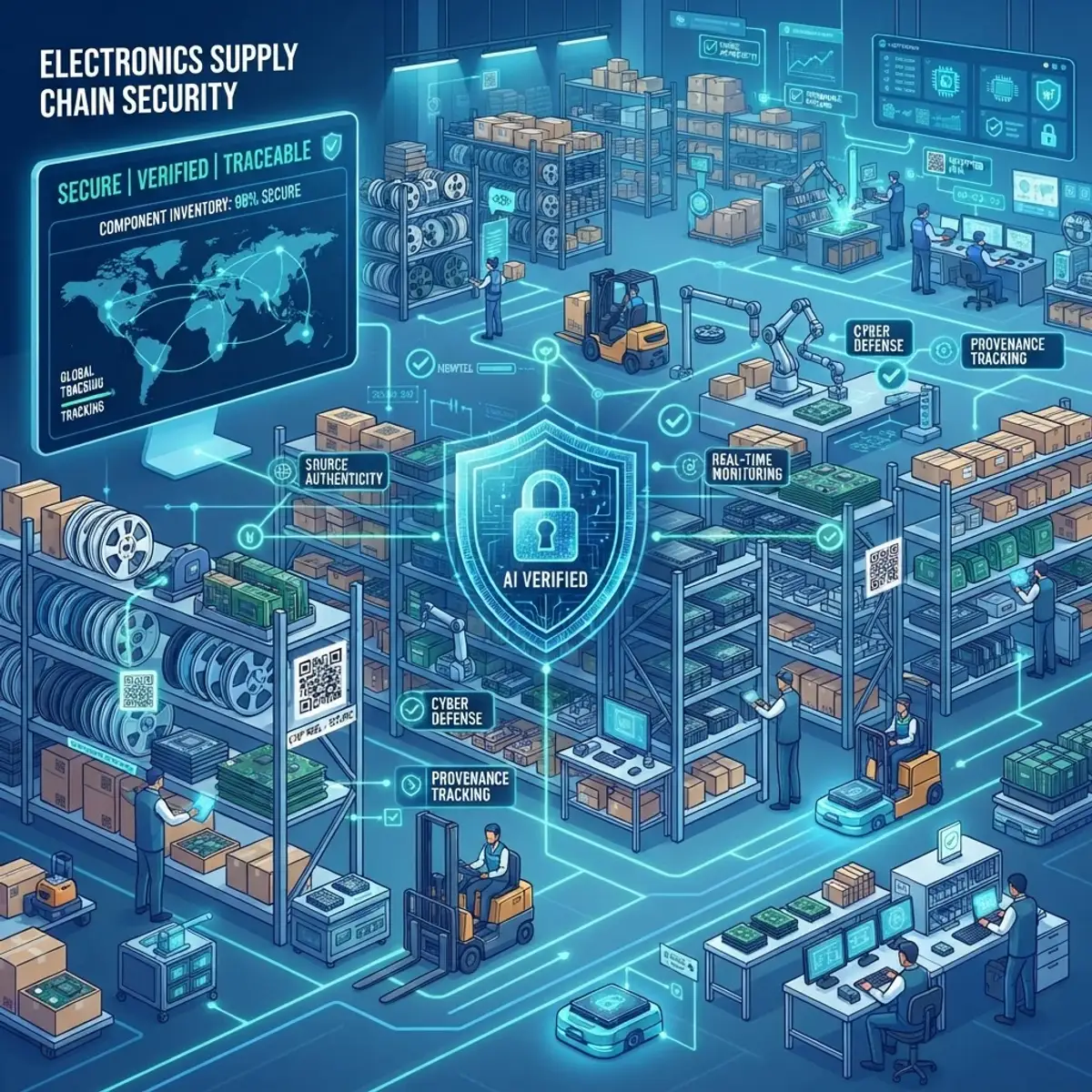 Electronics supply chain secured with AI verification