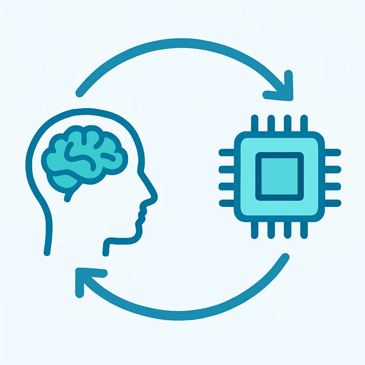Continuous feedback loop between human brain and AI chip