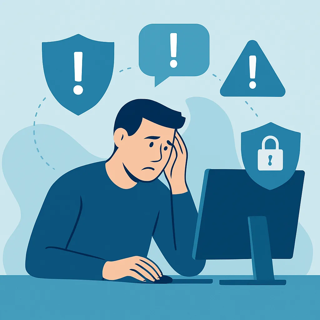 Overview illustration of online tech support scams