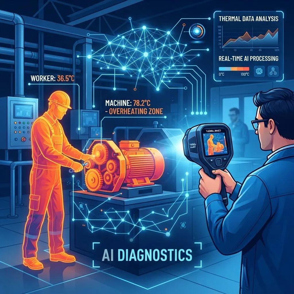 Overview of thermal sensor AI analyzing heat signatures