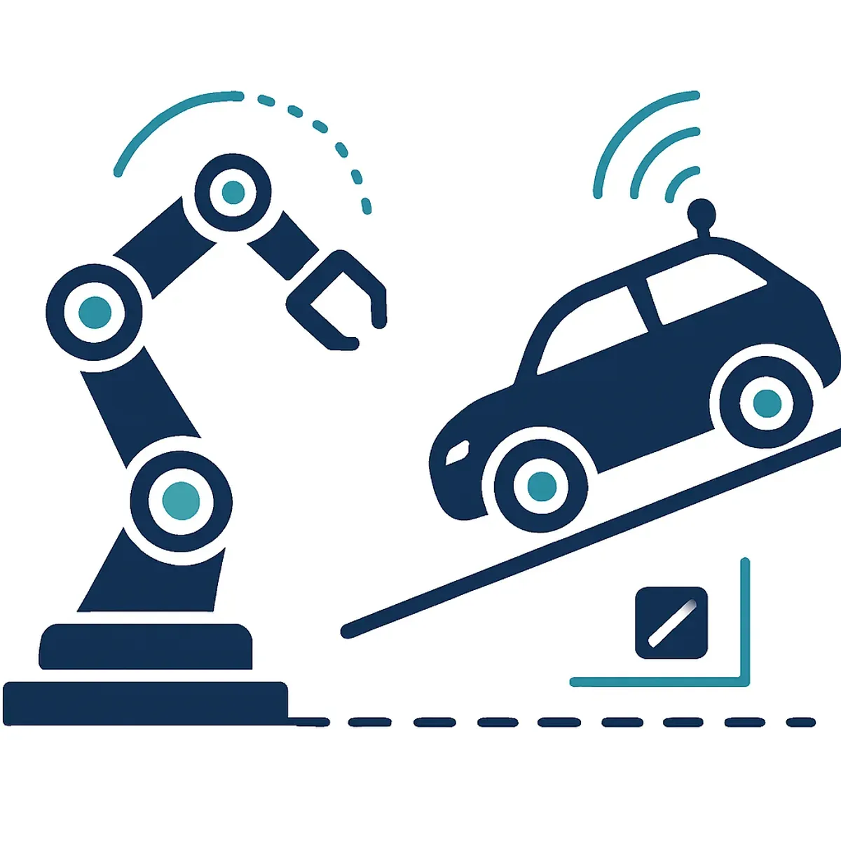 Tilt sensing AI in industrial automation illustration