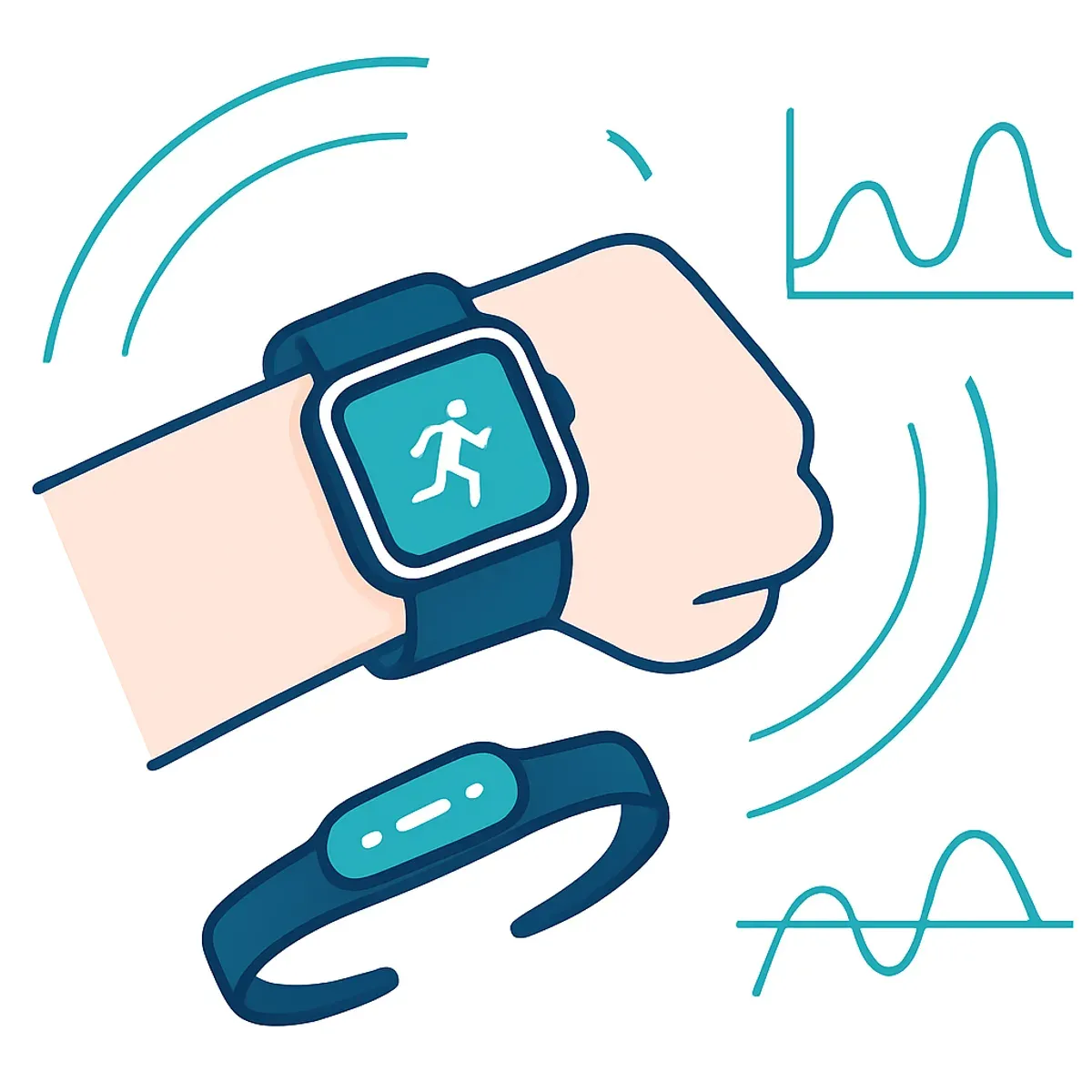 Tilt sensing AI in wearables illustration