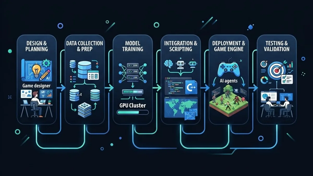 AI development workflow pipeline in a game engine
