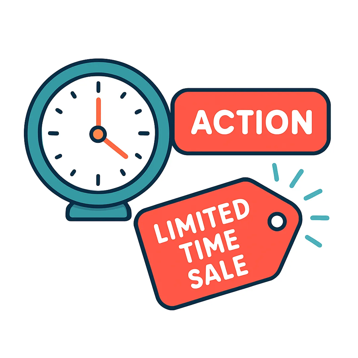 Countdown timer beside an urgent call to action button