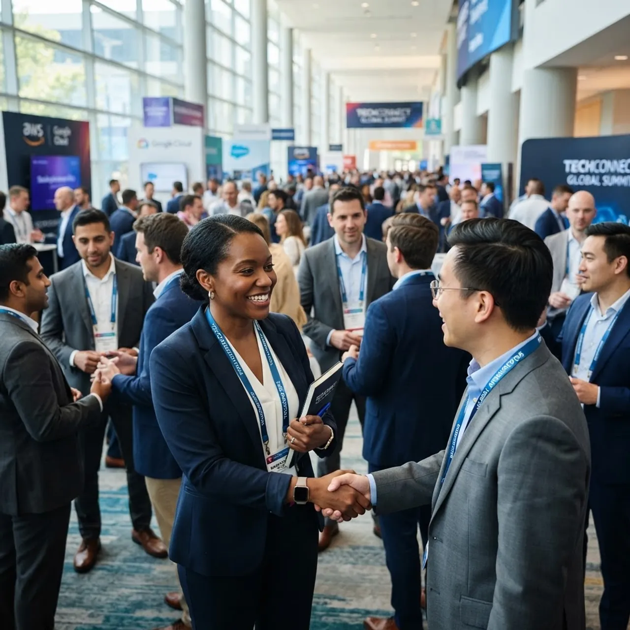 Professionals networking at the World AI Cannes Festival