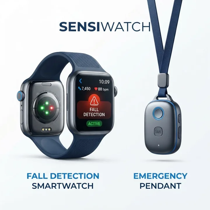 Wearable fall detection smartwatch and pendant device