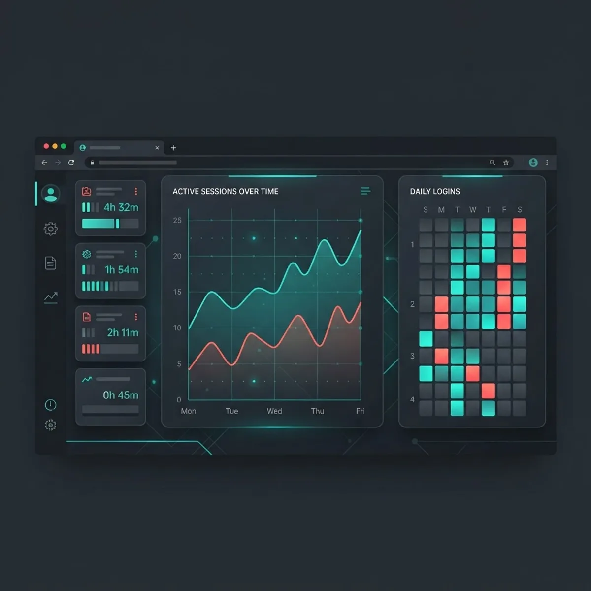 Web application usage tracking metrics view