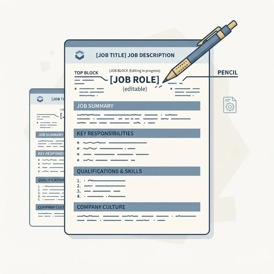 Reusable web designer job description template layout