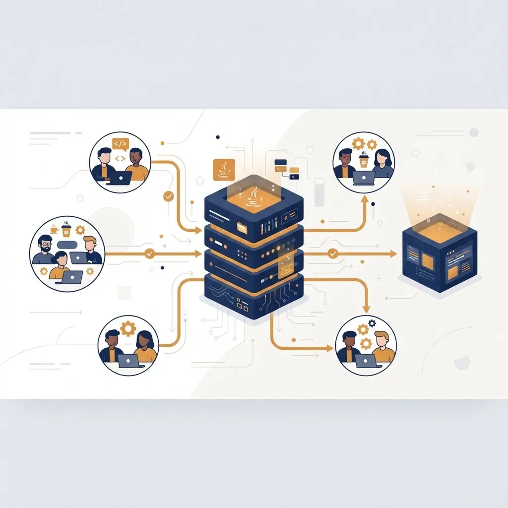 Diagram of how a Java product development firm operates
