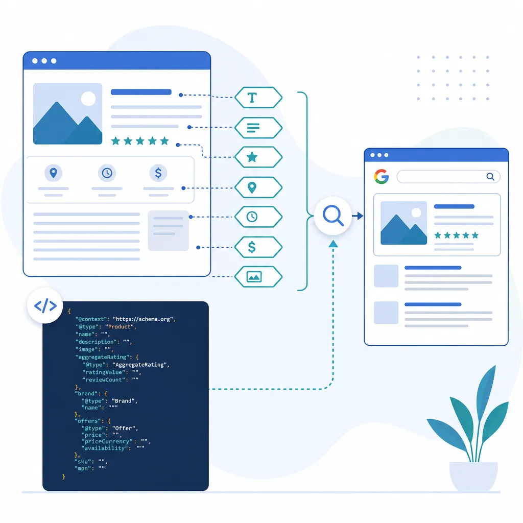 Diagram explaining what schema markup is