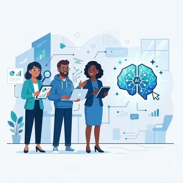 Diverse professionals who benefit from AI fundamentals training