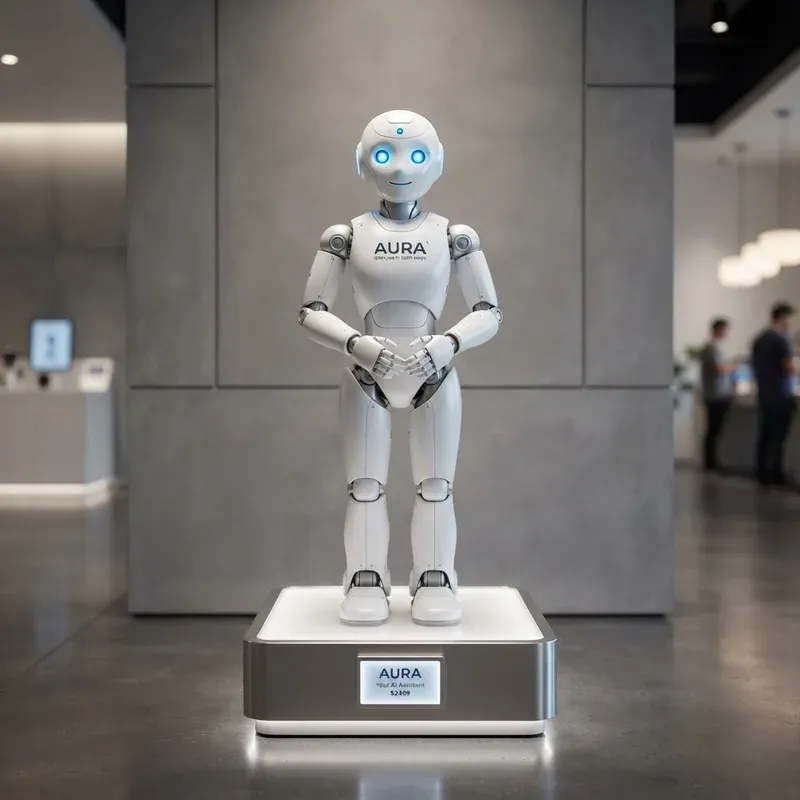 Zeeboinc AI robot product overview in a showroom